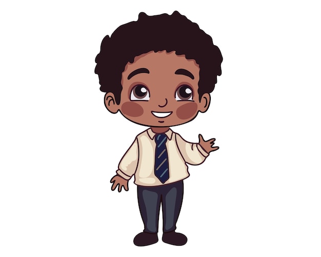 African American schoolboy in a tie