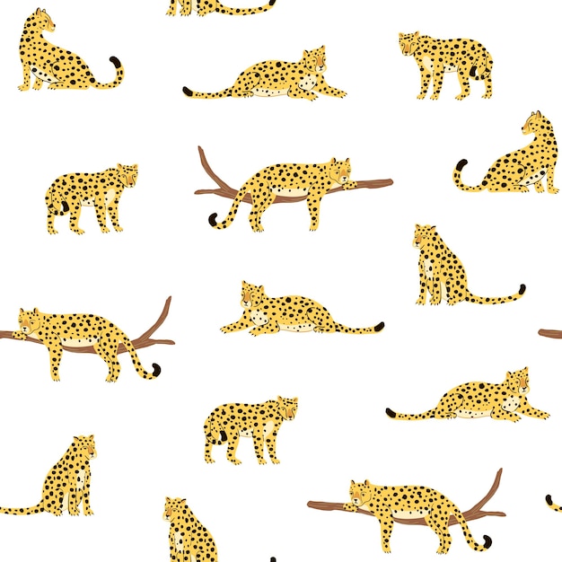 Vector african animals vector seamless pattern