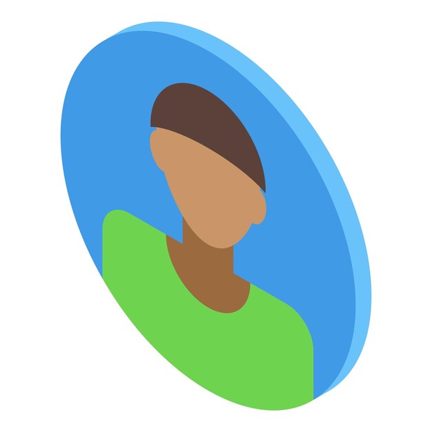 Vettore isometrico dell'icona avatar africano personaggio uomo del volto dell'utente