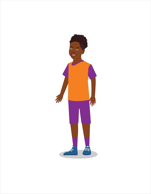 Vector african black sports boy