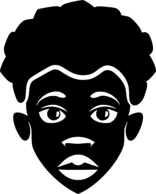 Vector african black and white isolated icon vector illustration