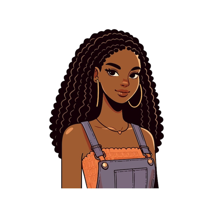 Vector african black woman beautiful ai generated image