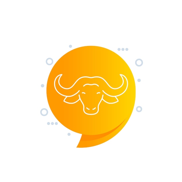 Vector african buffalo icon line vector