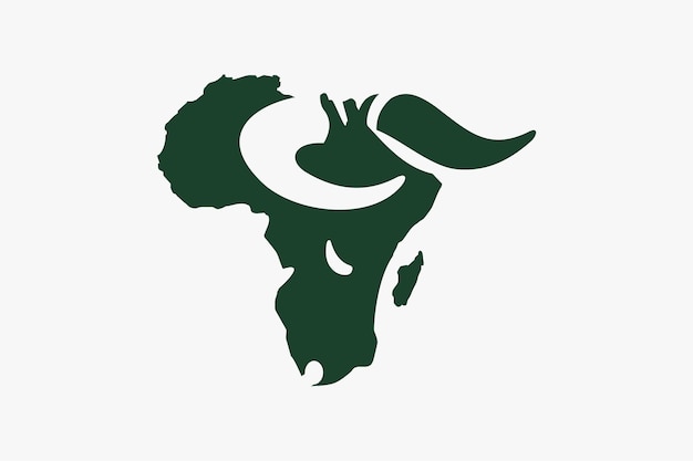 Vettore toro africano e logo della mappa