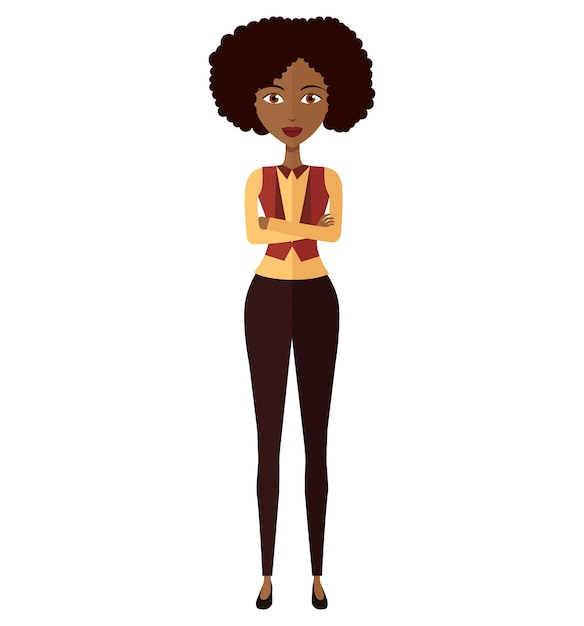 Vector african business woman with arms crossed