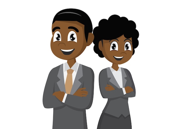 Vector african businessman and women.