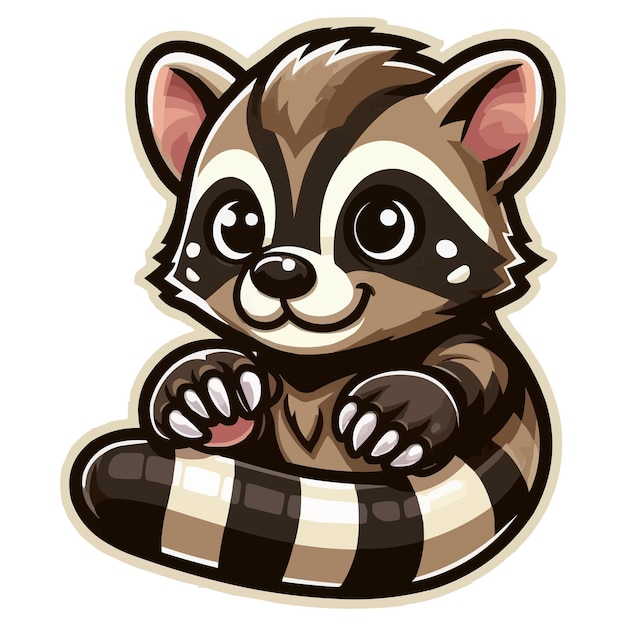 African civet mascot vector illustration on white background