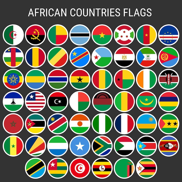 アフリカ国旗アイコンセット