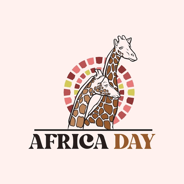 African day design with giraffe