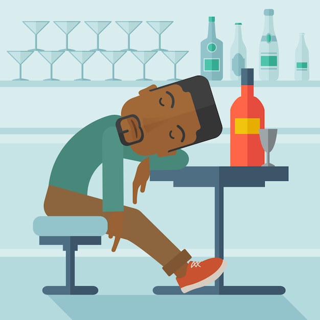 アフリカの酔っぱらいはパブで眠りに落ちる。