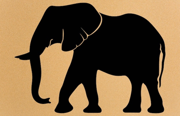 Vector african elephant animal silhouette wild african elephant silhouette
