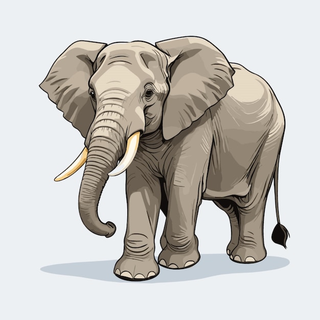 African Elephant vector on white background