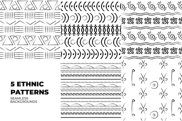 Vector african ethnic pattern set