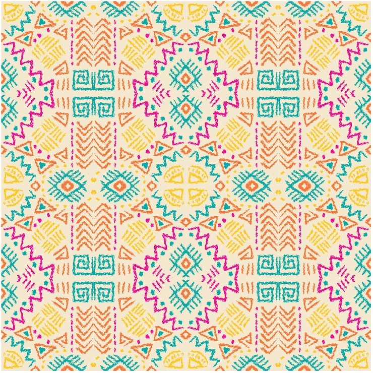 Vector african ethnic seamless pattern abstract african geometric pattern on geometric square