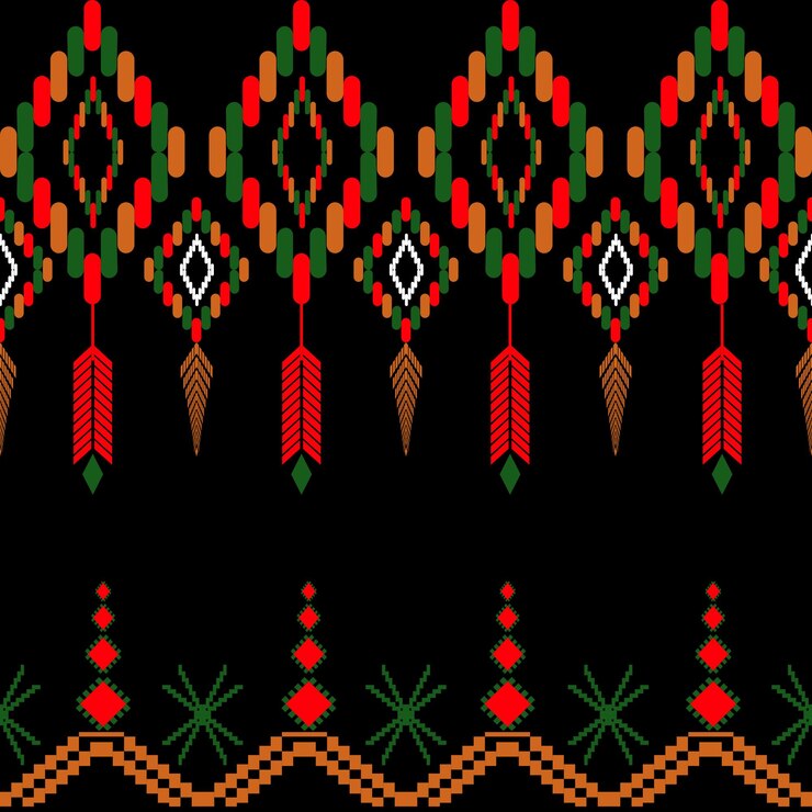 Vector african ethnic traditional pattern seamless beautiful kitenge chitenge style fashion design in co