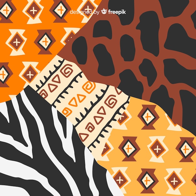 Vector african fabric and animal skin background