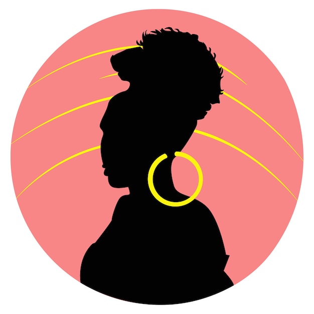 African female face silhouettes 1