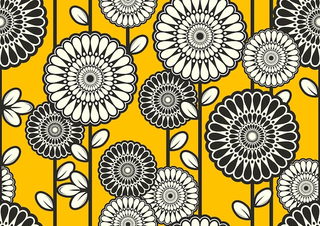 African flower fabric pattern picture art and abstract background