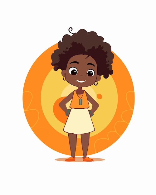 Vector african girl with curly hair