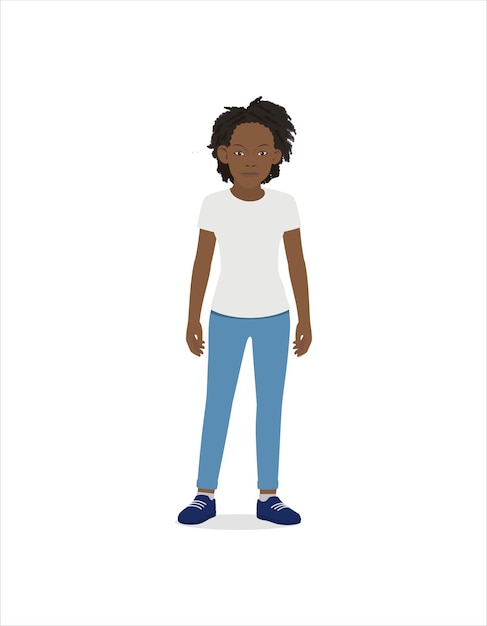 Vector african girl with curly hair