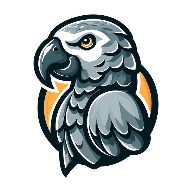 Premium Vector | African Grey Parrot mascot vector illustration on