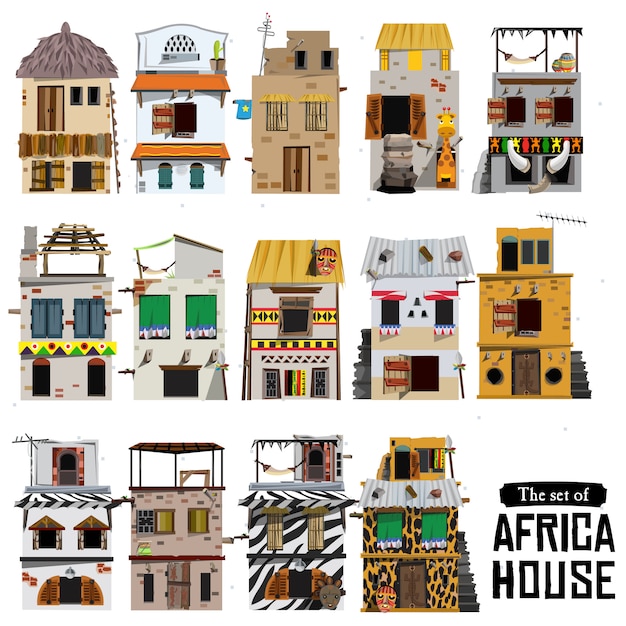 Vettore stile casa africana