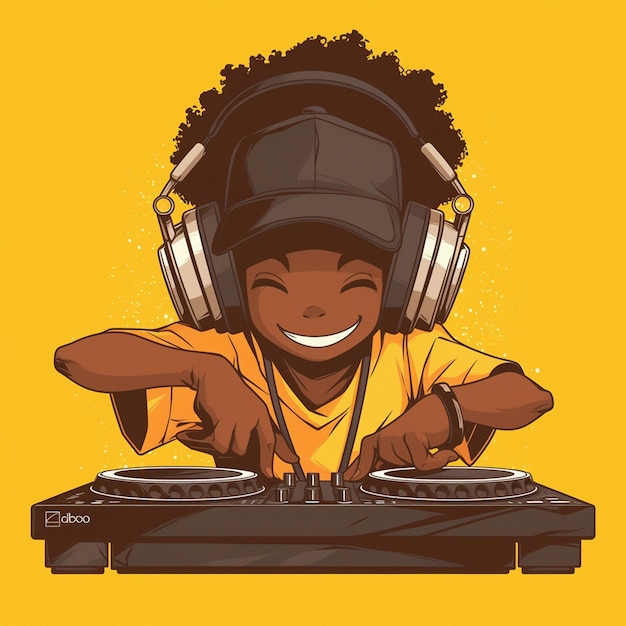 ティーンエイジャー の アフリカ 人 が DJ を 学ぶ