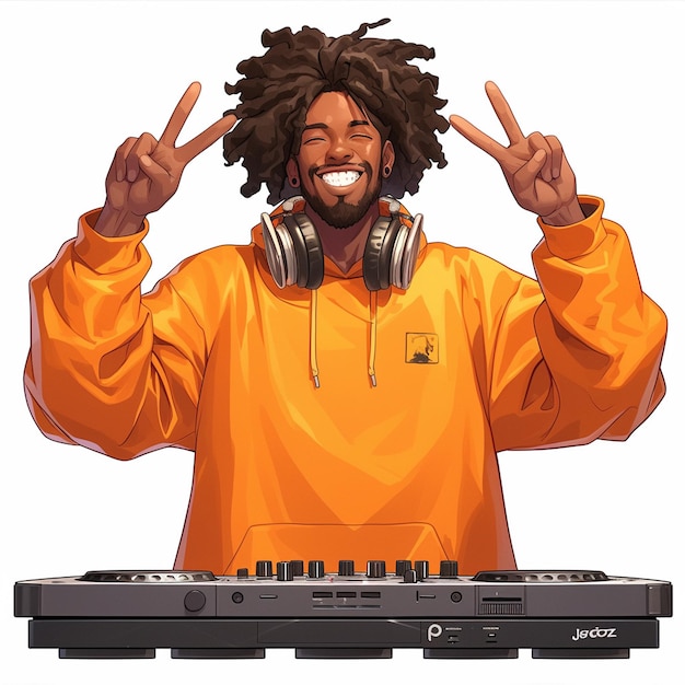 ティーンエイジャー の アフリカ 人 が DJ を 学ぶ