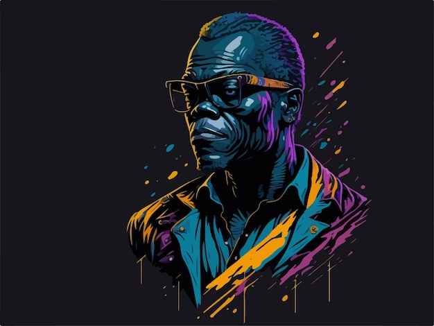 Vector african man portrait mascot vector illustration