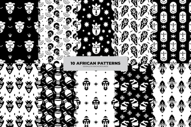 African Motif Background Set