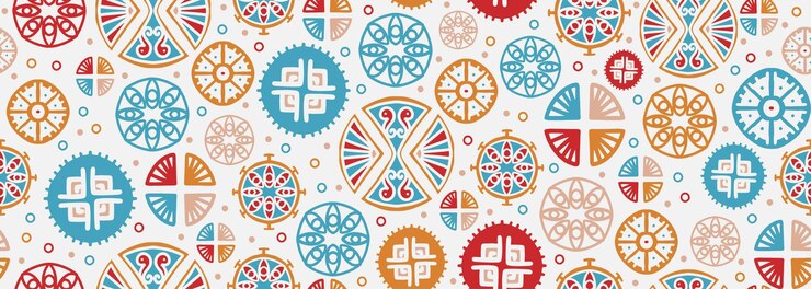 Vector african pattern vector hand drawn seamless background mandala flower circle geometric colorful art design for fashion textile print