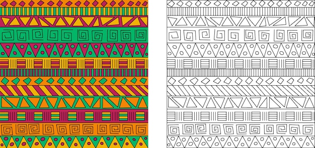 Vector african patterns coloring pattern patterns for design and creativity