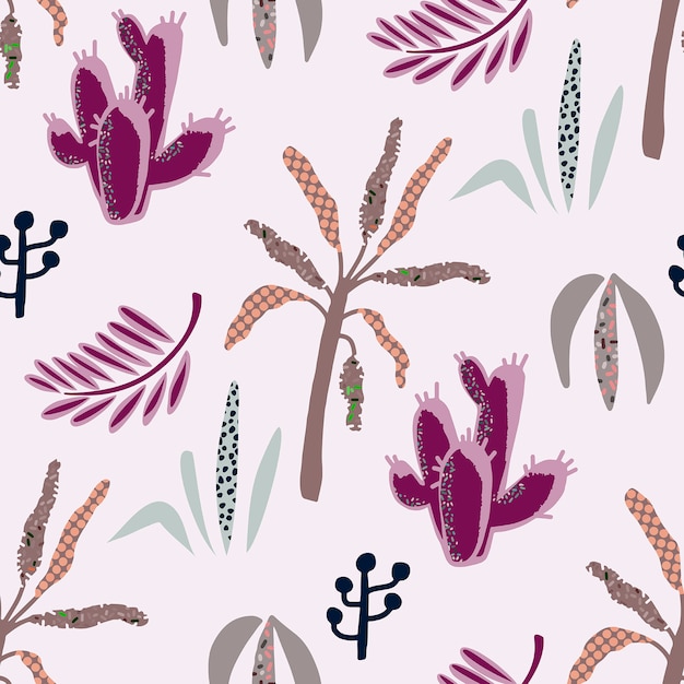 African plants seamless pattern.