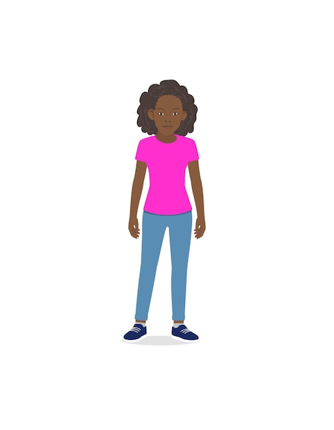 Vector african standing girl