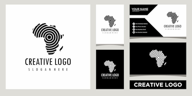 African Tech logo ontwerpsjabloon met visitekaartje ontwerp