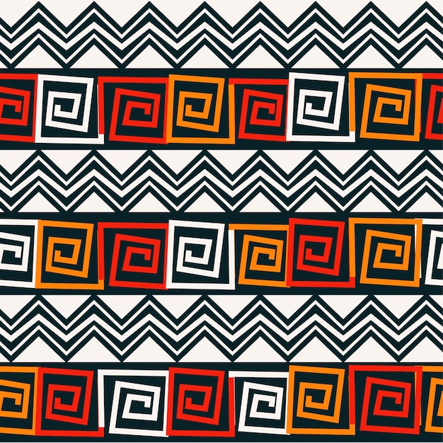 Vector african tribal aztec seamless pattern