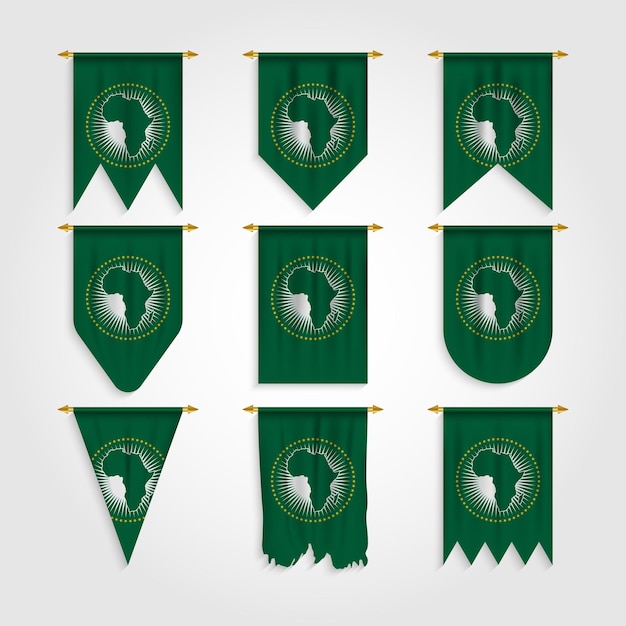 Vettore bandiera dell'unione africana in diverse forme
