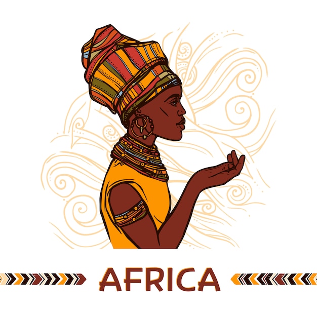 Vector african woman portrait