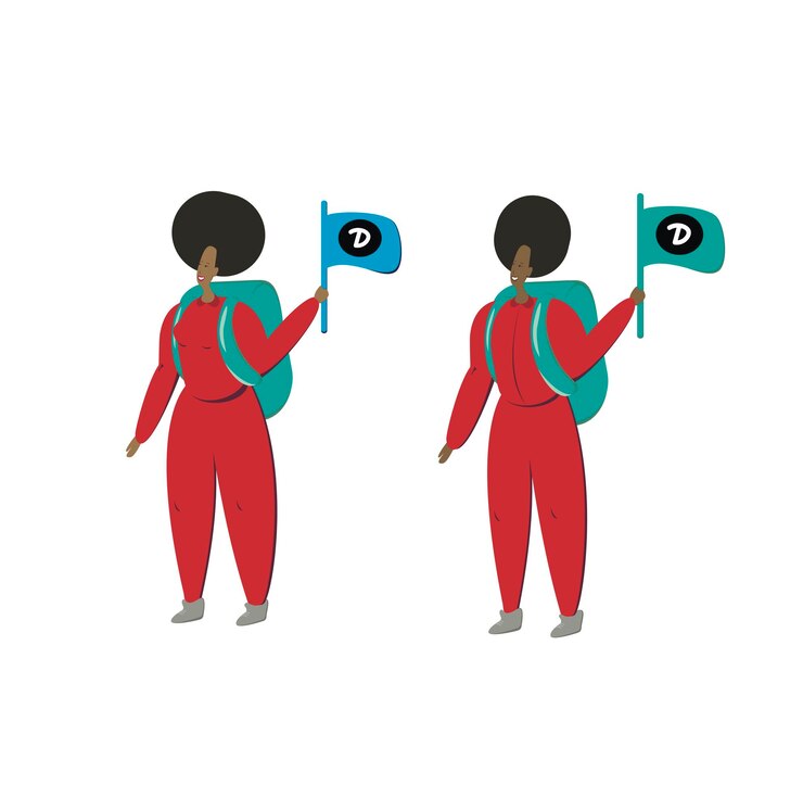 Vector africanamerican male and female couriers isolated on a white backgroundfood is carried by blacksvector in flat style