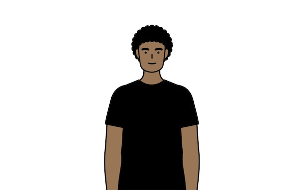 Vector africanamerican man with a smile facing forward