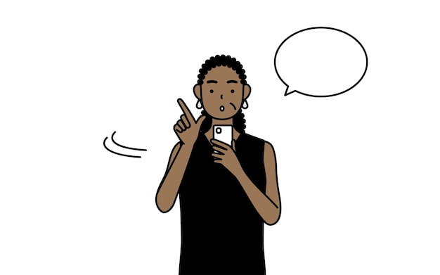 AfricanAmerican senior woman operating a smartphone