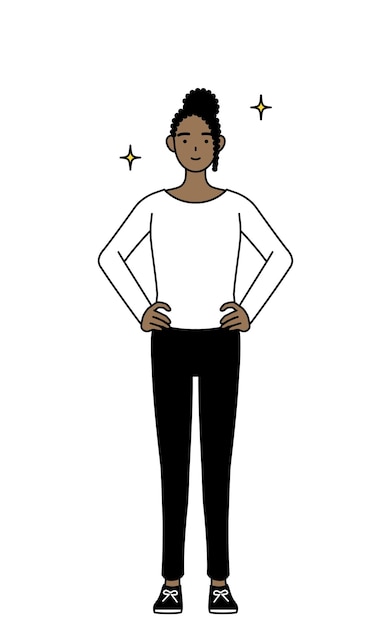 Africanamerican woman with her hands on her hips vector illustration