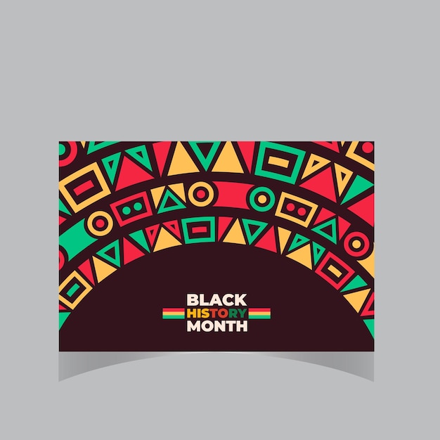 Vector africanamericans black history month lettering with colorful triangle pattern background vector ill