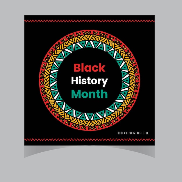 Vector africanamericans black history month lettering with colorful triangle pattern background vector ill
