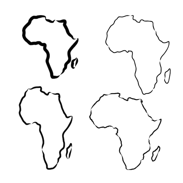 Afrika kaartpictogram geïsoleerd op een witte achtergrond Vectorillustratie