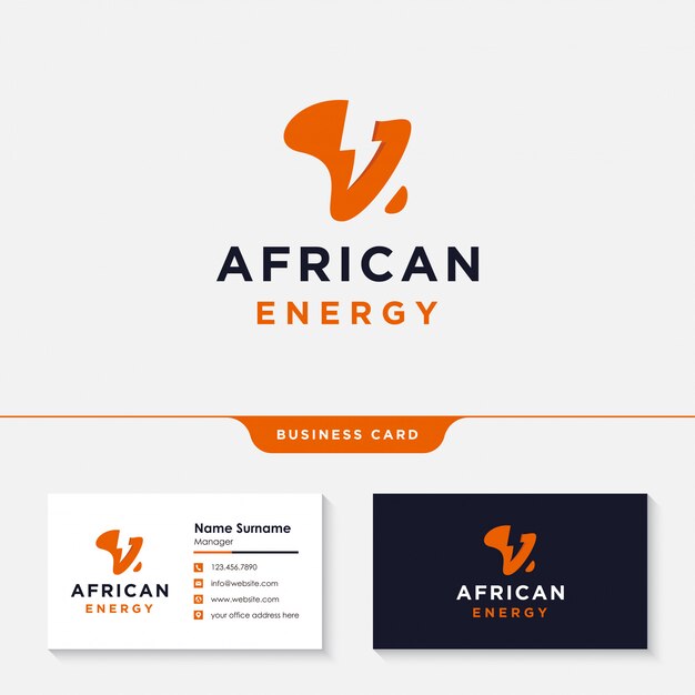Afrika macht energie logo ontwerp