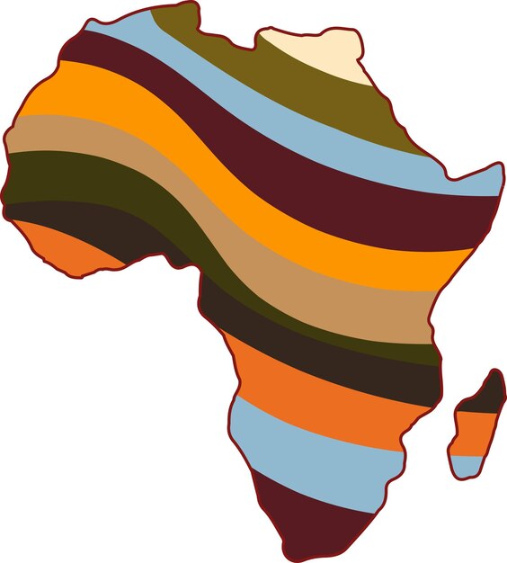 Vector afrika patroon kaart met etnische gestreepte motieven. afrikaanse kleuren,