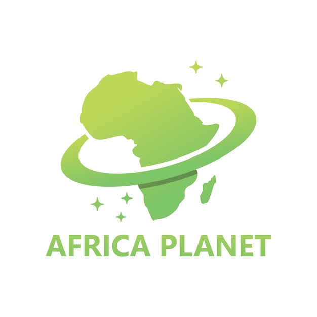 Afrika planeet logo sjabloonontwerp