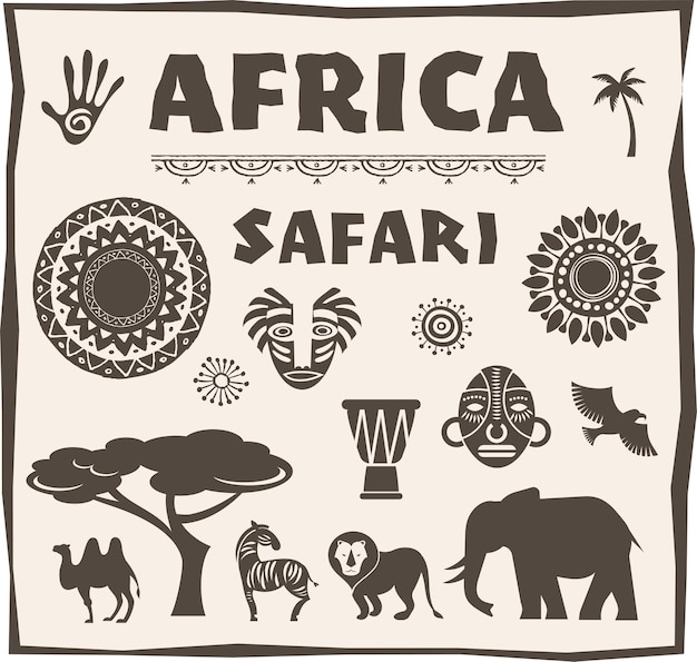 Vector afrika, safari-set