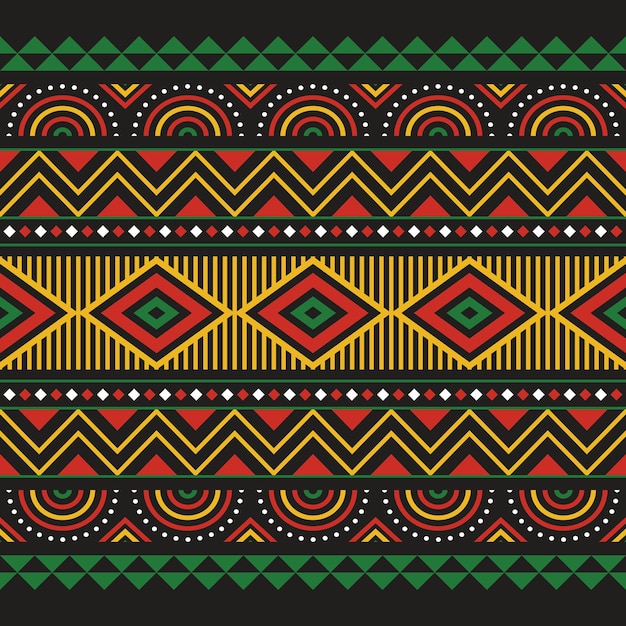 Afrikaans-Amerikaans patroon Zwarte geschiedenis maand naadloos geometrisch ontwerp.